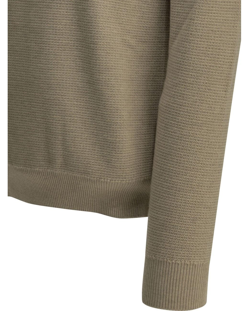 Zegna Natural Cashmere Polo Sweater for men