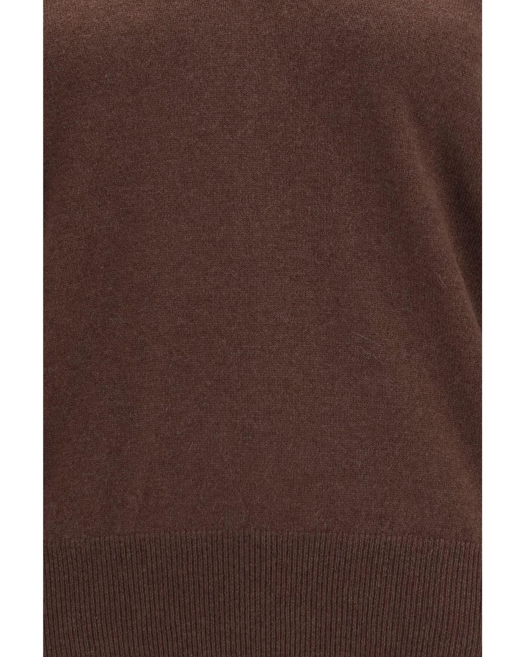 Brunello Cucinelli Brown V-Neck Cashmere Sweater