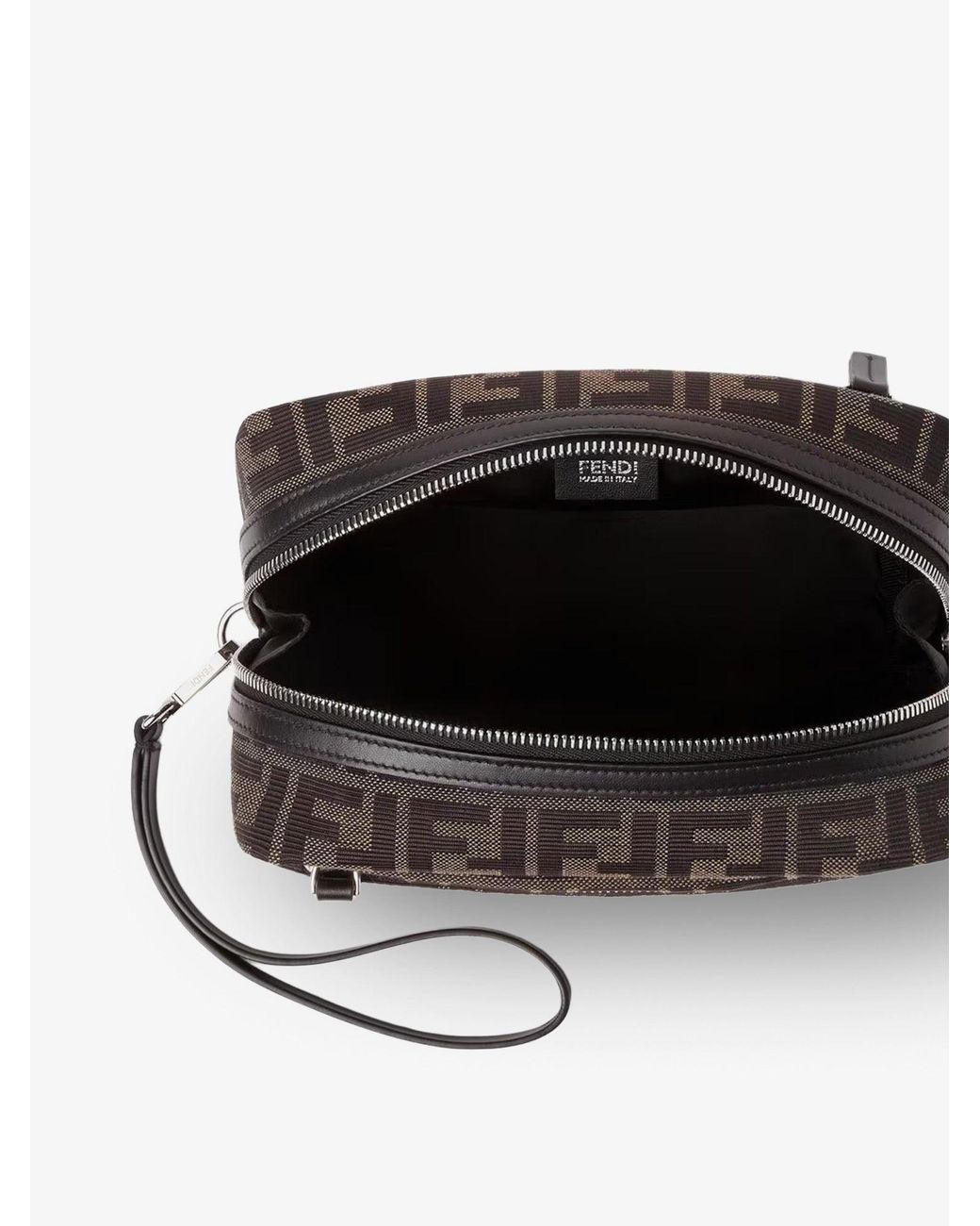 Fendi Black Ff Zucca Jacquard Fabric Clutch Bag for men