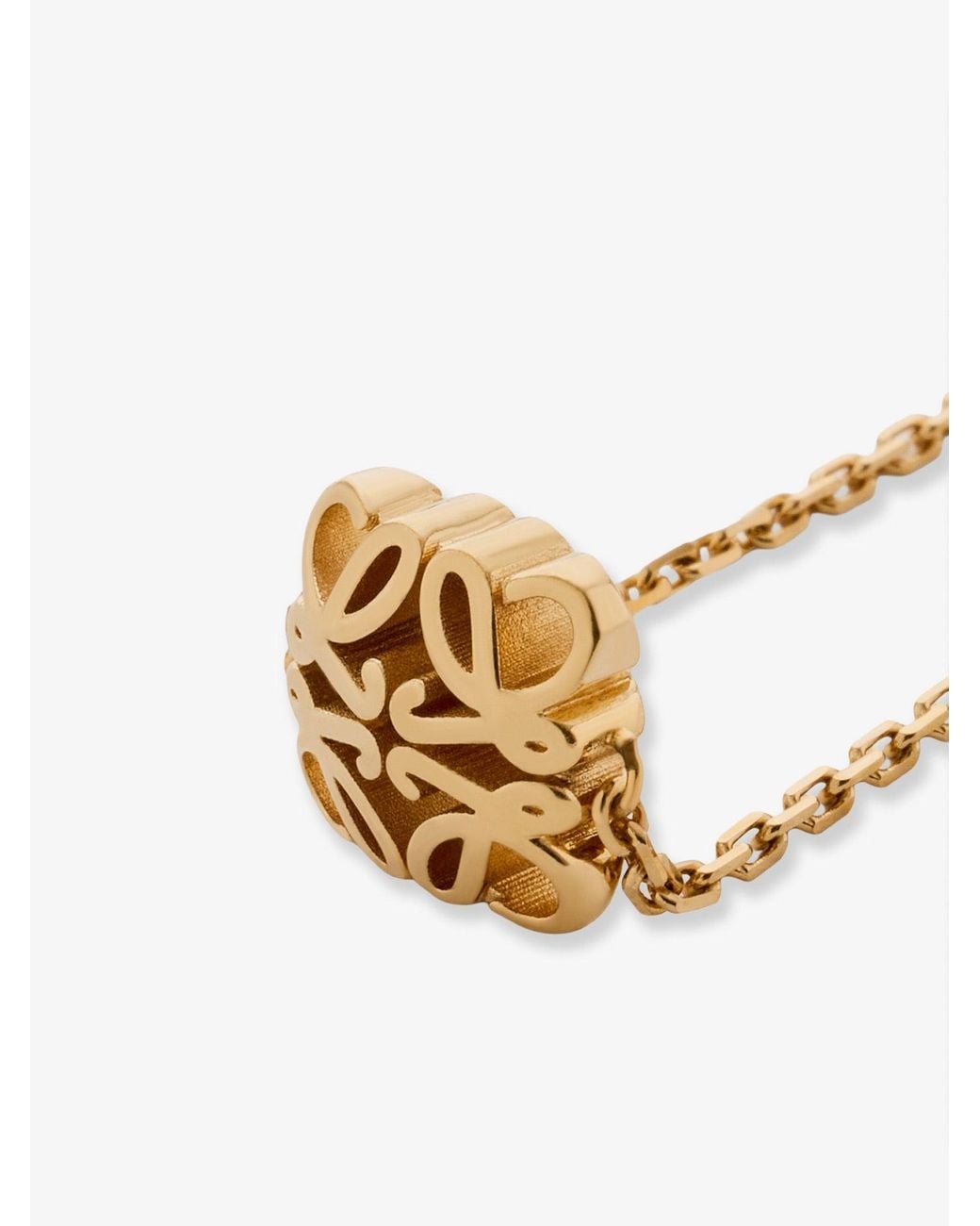 Loewe White Bombè Anagram Brass Necklace
