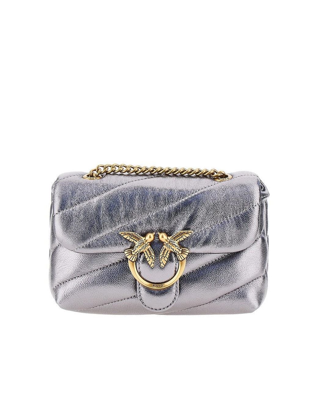 Pinko Gray Love Baby Puff Bag