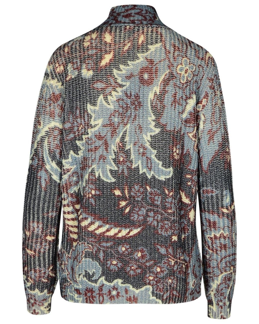 Etro Gray Multicolored Wool Turtleneck Sweater