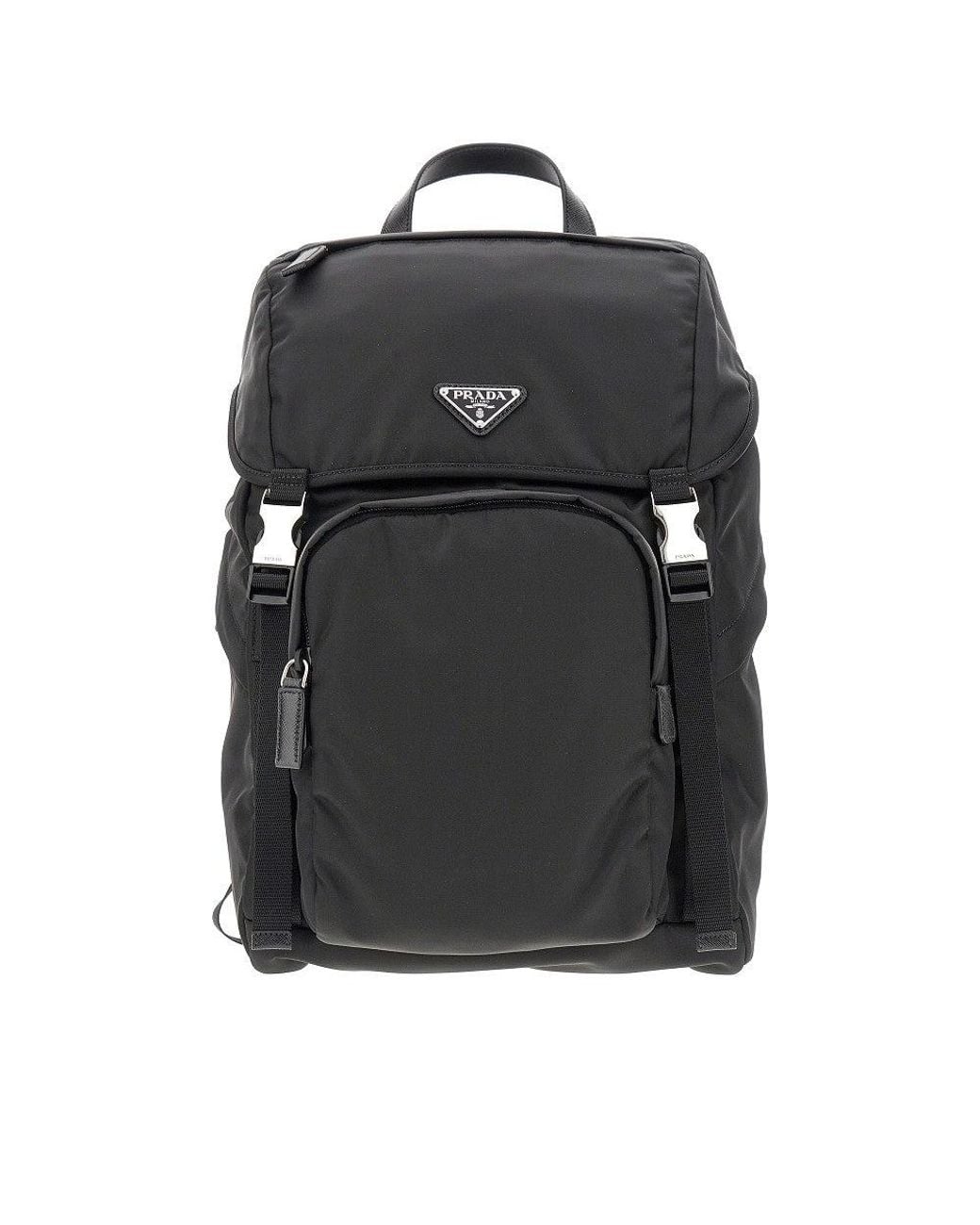 Prada Black Re-Nylon Backpack With Triangle Logo for men