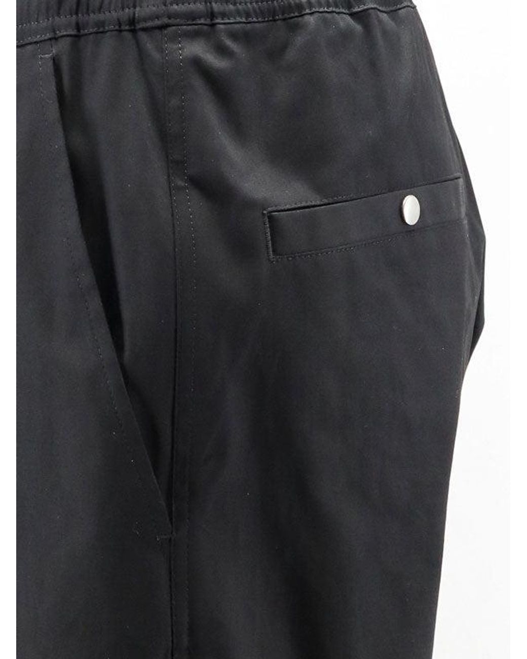 Rick Owens Black Tecuatl Track Cotton Blend Pants for men