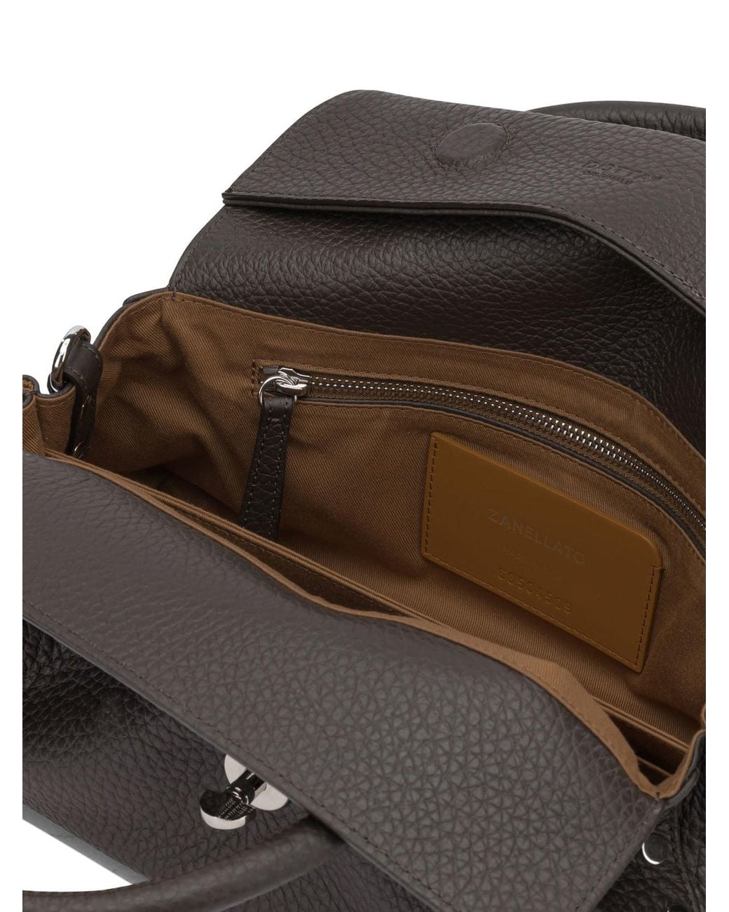 Zanellato Black "Dotta" Medium Handbag