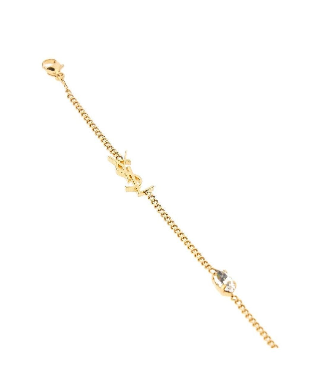 Saint Laurent White 'Cassandre' Bracelet With Charms
