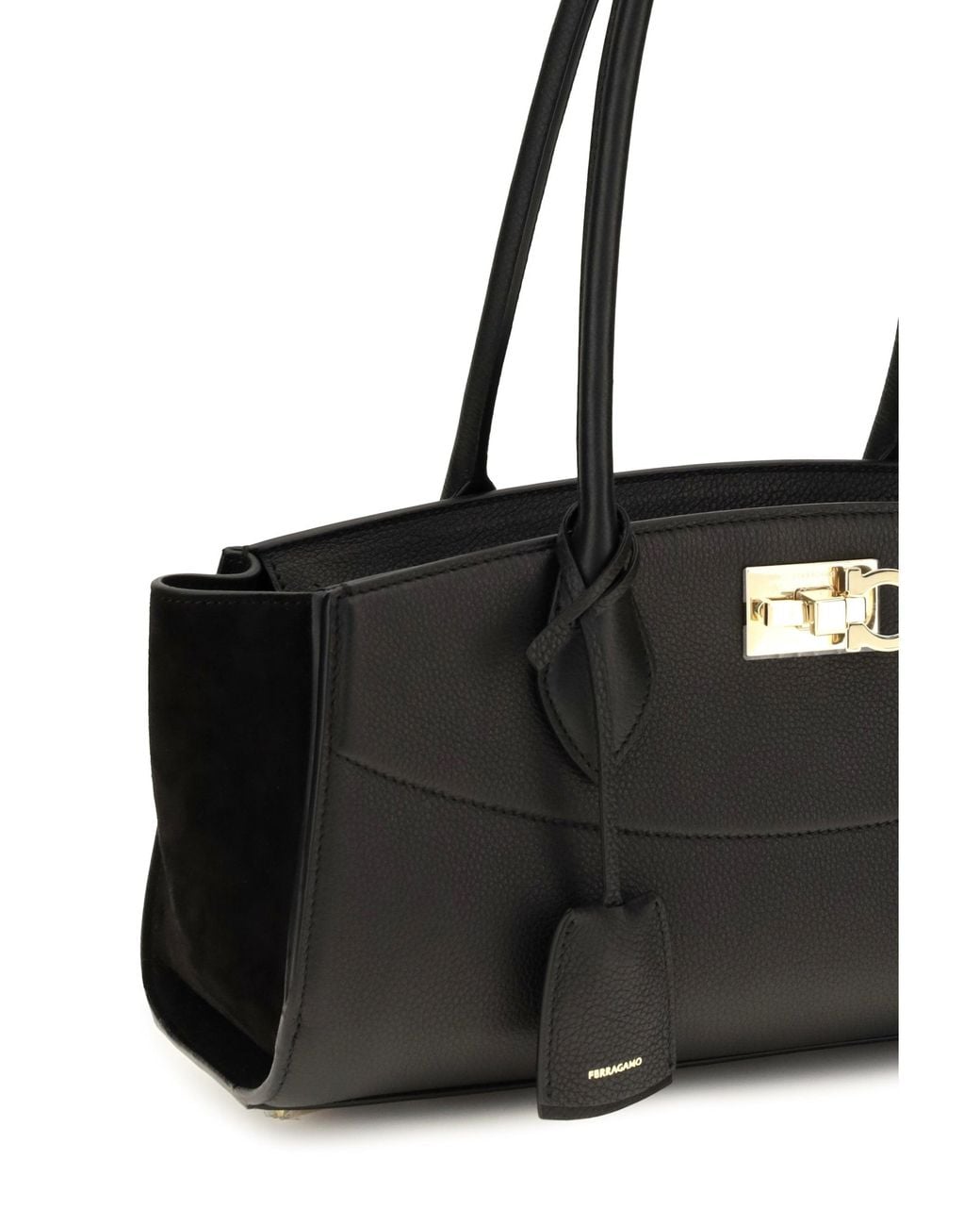 Ferragamo Black Studio Soft East West Shoulder Bag