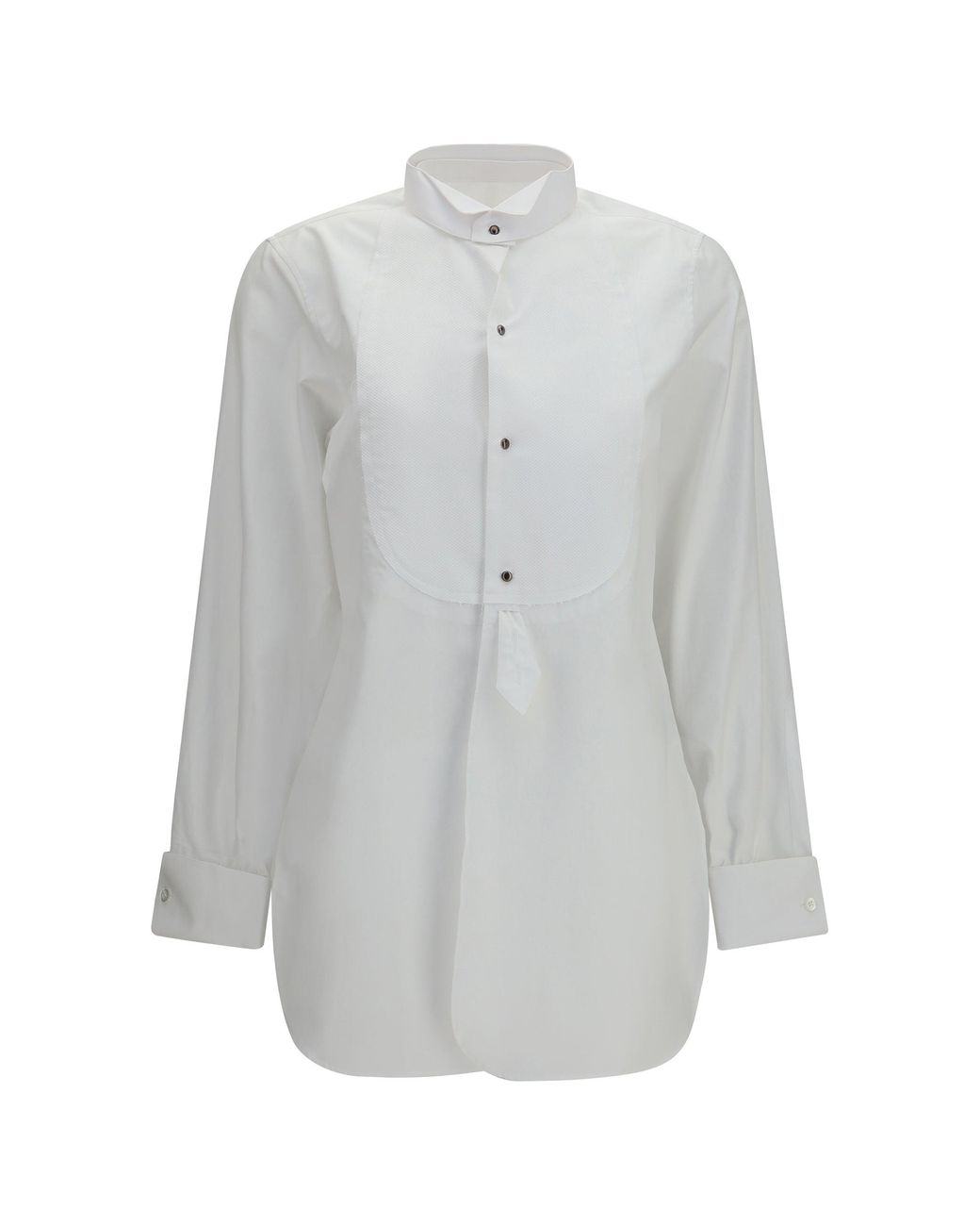 Margiela White Band Collar Tuxedo Shirt