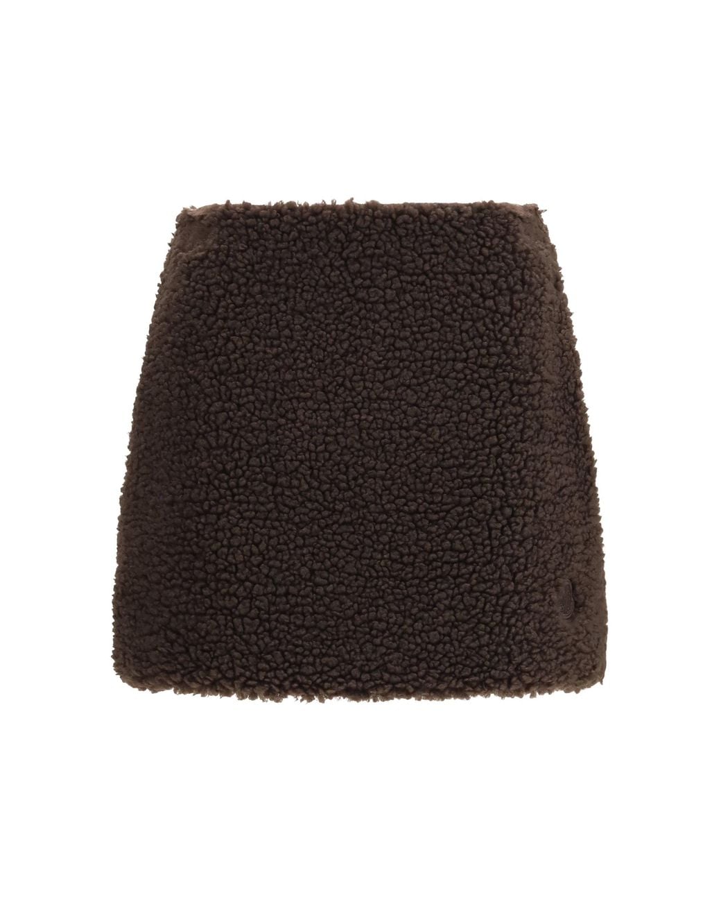 Moncler Black Teddy-Effect Miniskirt Taupe