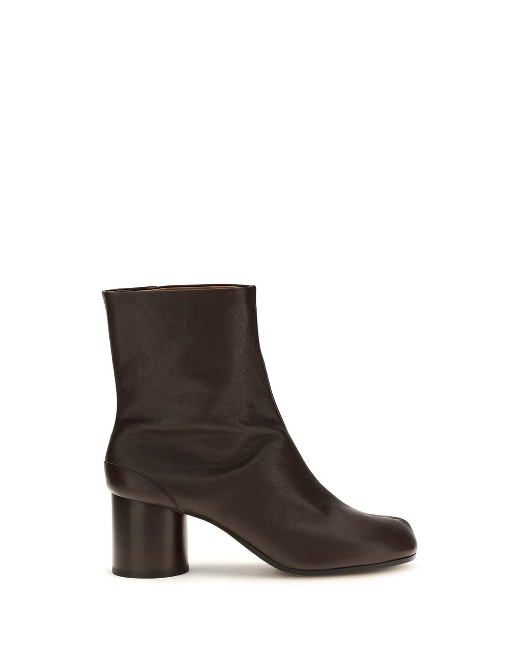Margiela White Tabi Ankle Boots Moka