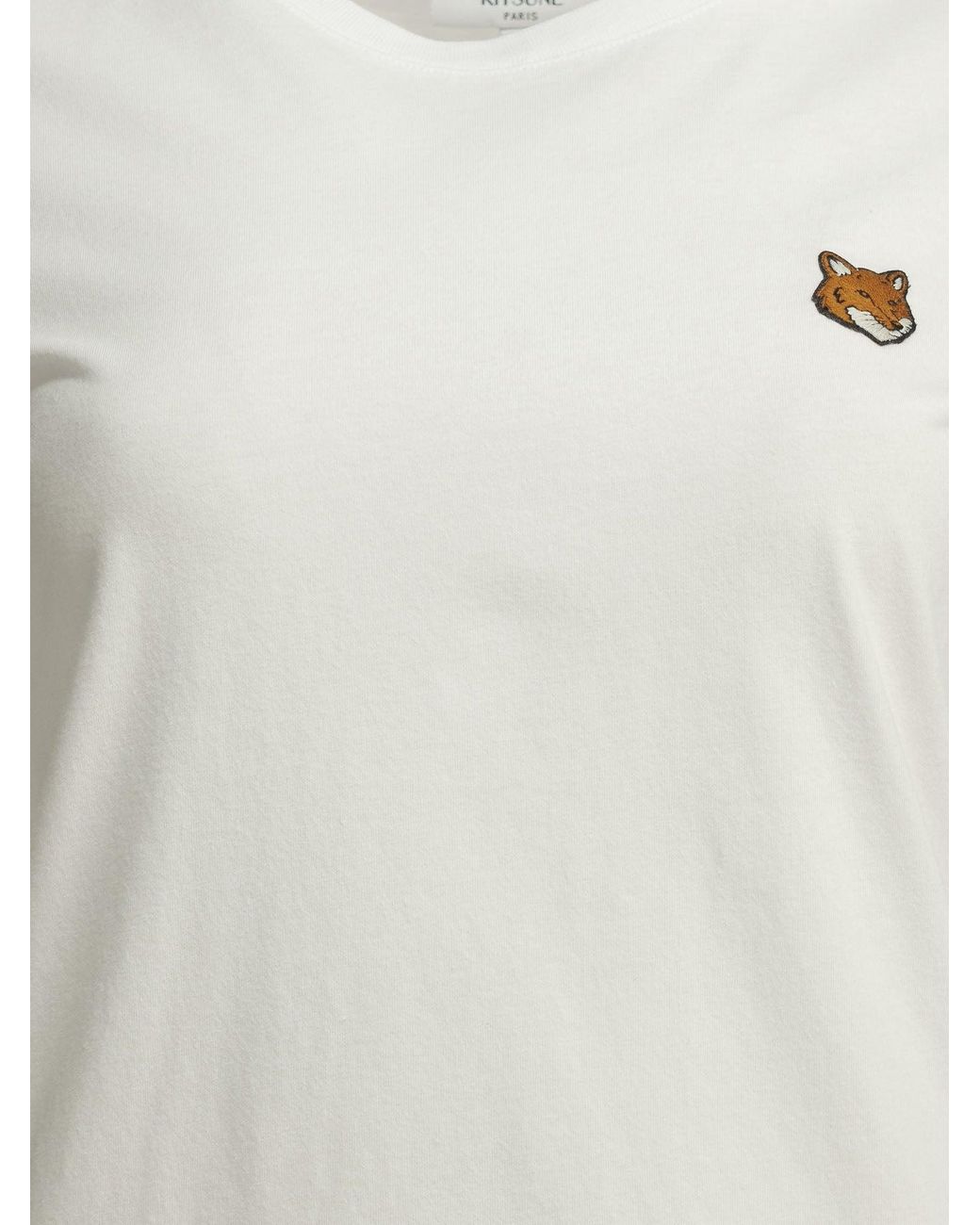 Maison Kitsuné White Fox Head Crew-Neck T-Shirt
