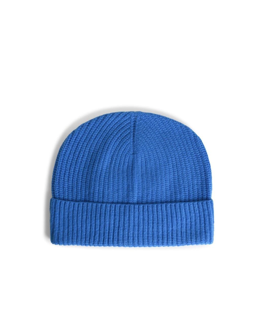 Seven Gauge Blue Wool Beanie for men