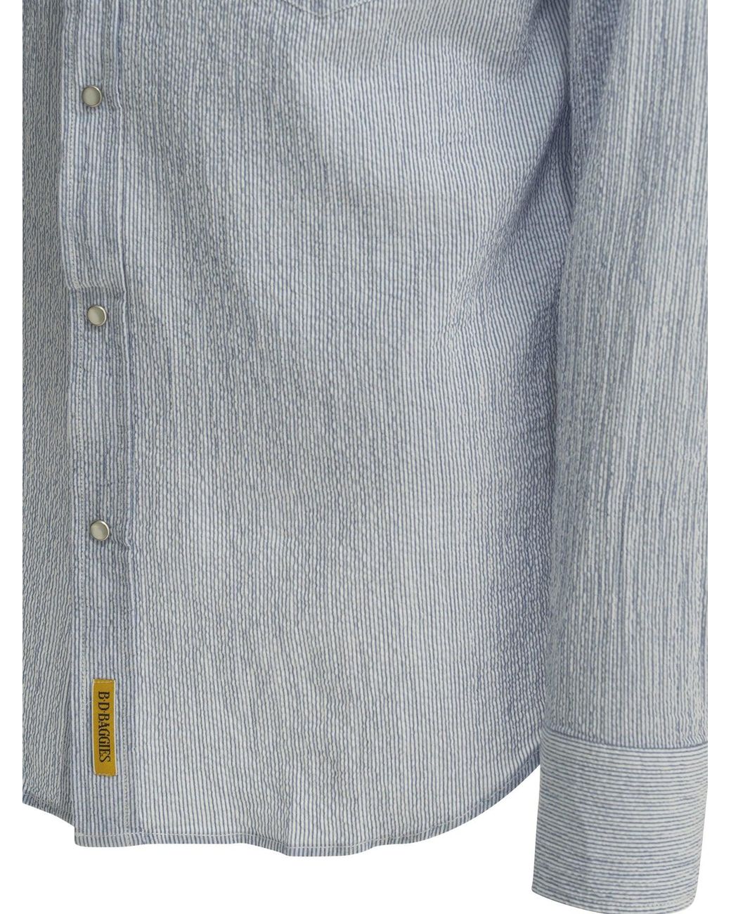 B.D. Baggies Blue "Rodeo Seersucker" Casual Shirt