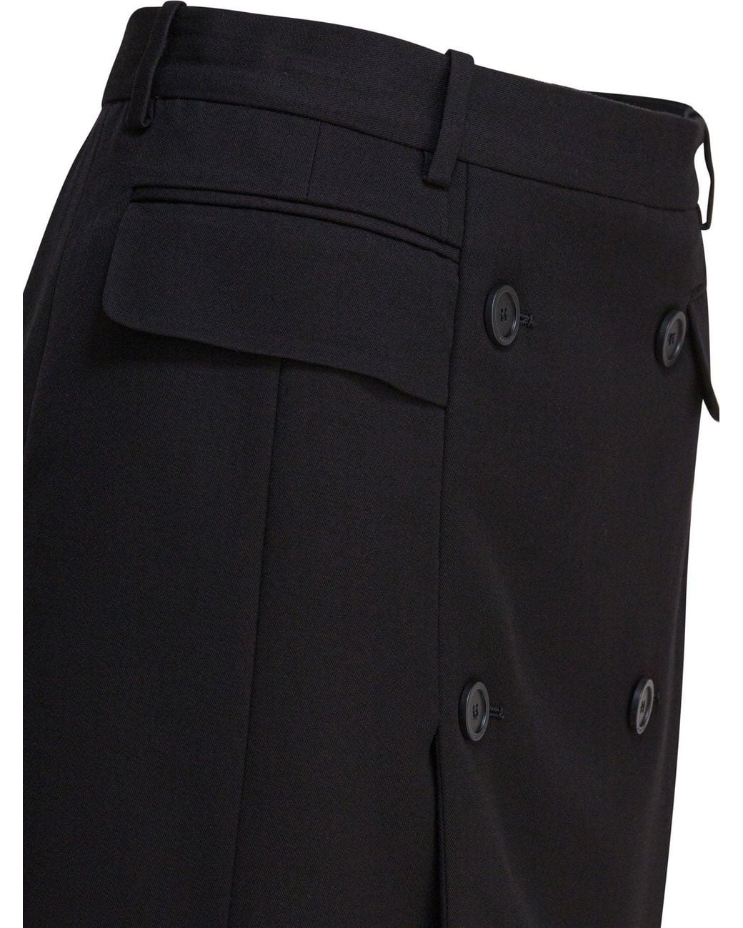 Balenciaga Black Wool Skirt Viscose
