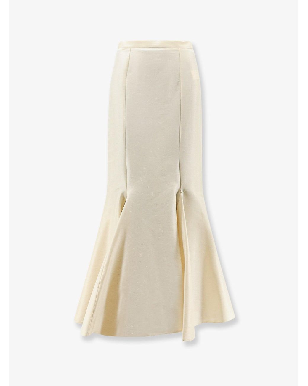 ACTUALEE White Shantung Long Skirt