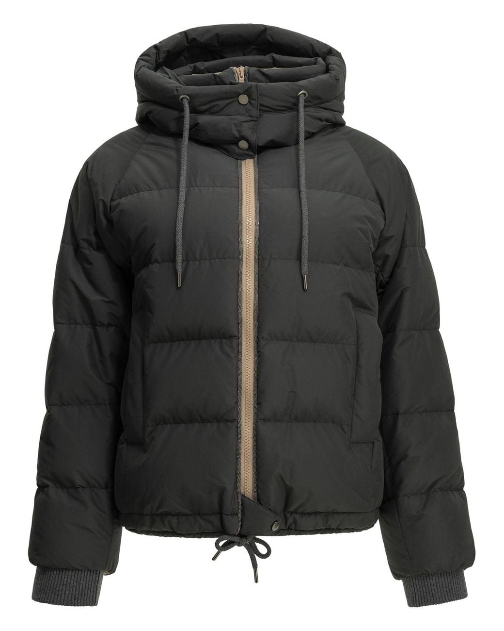 Brunello Cucinelli Black Taffeta Short Down Jacket
