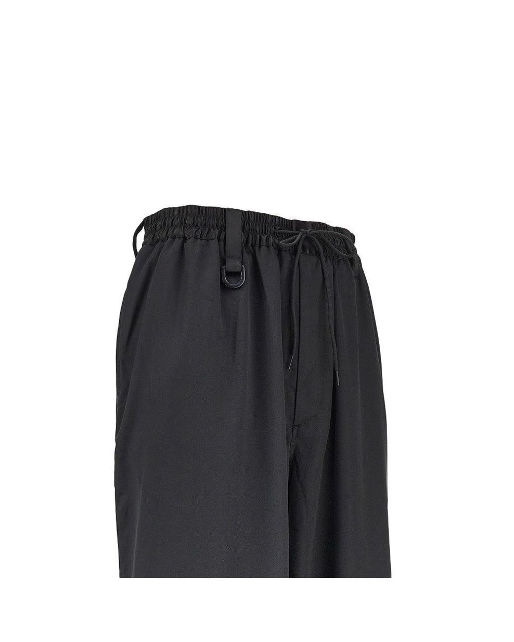 Y-3 Black Gradient 3 Stripes Satin Track Pants for men
