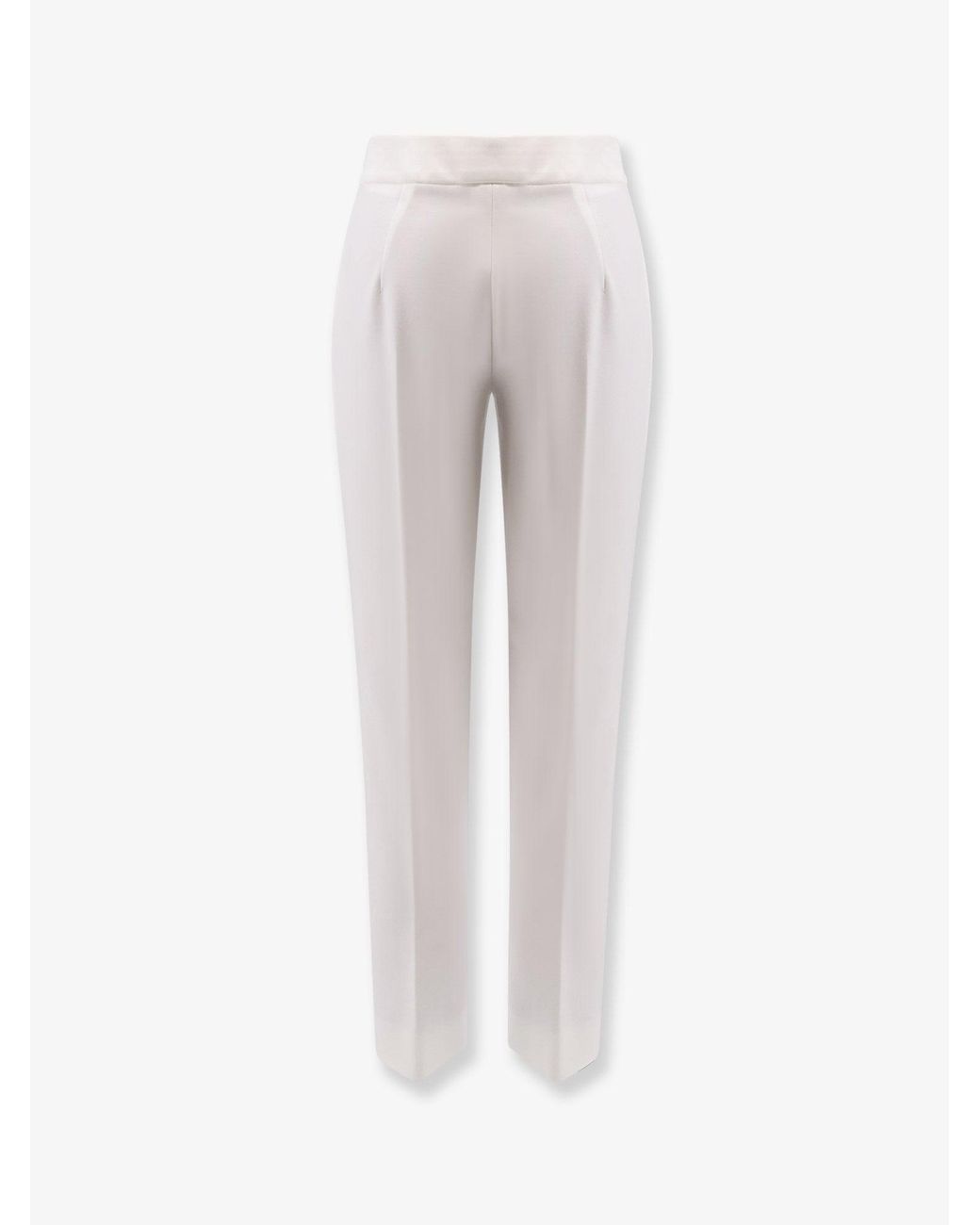 Max Mara White Pegno Viscose Blend Trousers