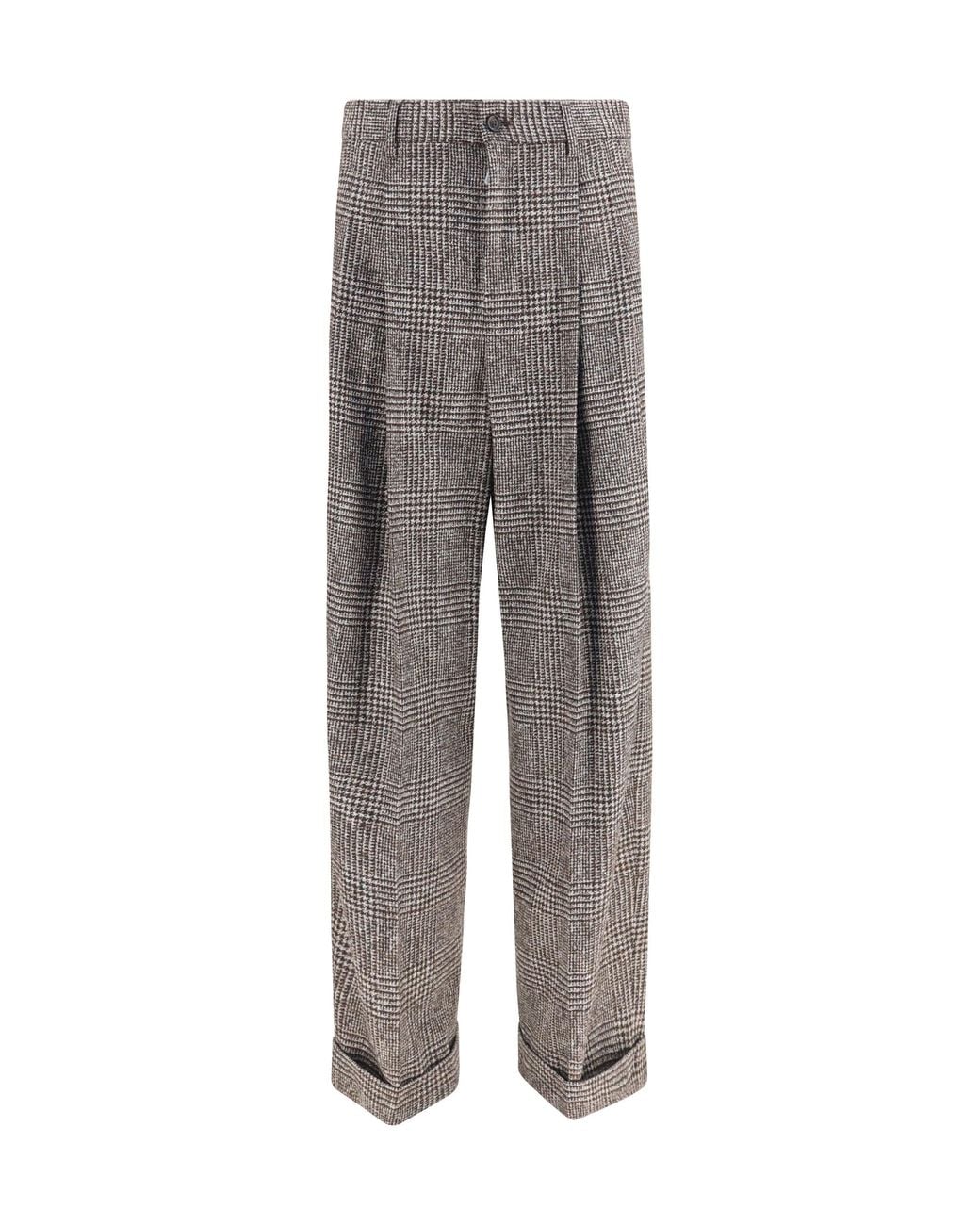 Dolce & Gabbana Gray Dolce & Gabbana Alpaca Blend Prince Of Wales Pants for men