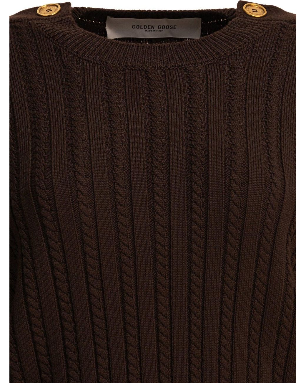 Golden Goose Deluxe Brand Brown Cable-Knit Sweater