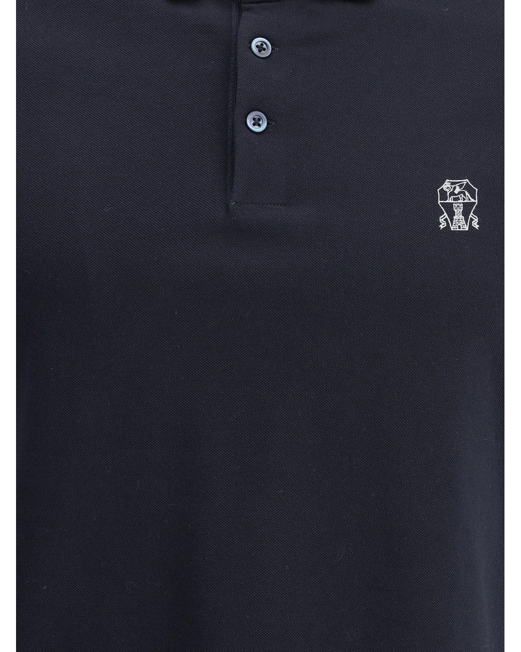 Brunello Cucinelli Blue Cotton Polo Shirt for men