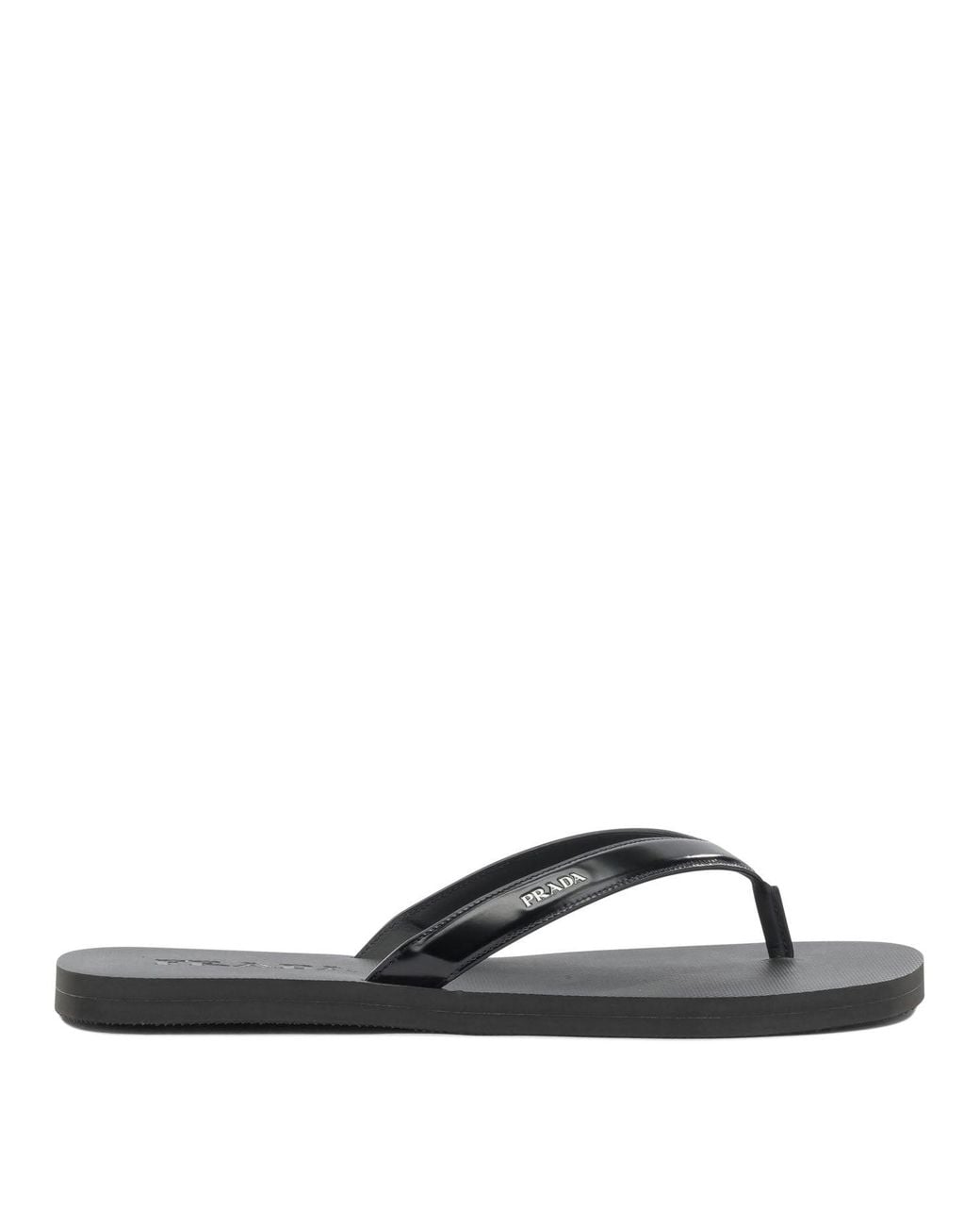 Prada White Leather Flip Flops Sandals
