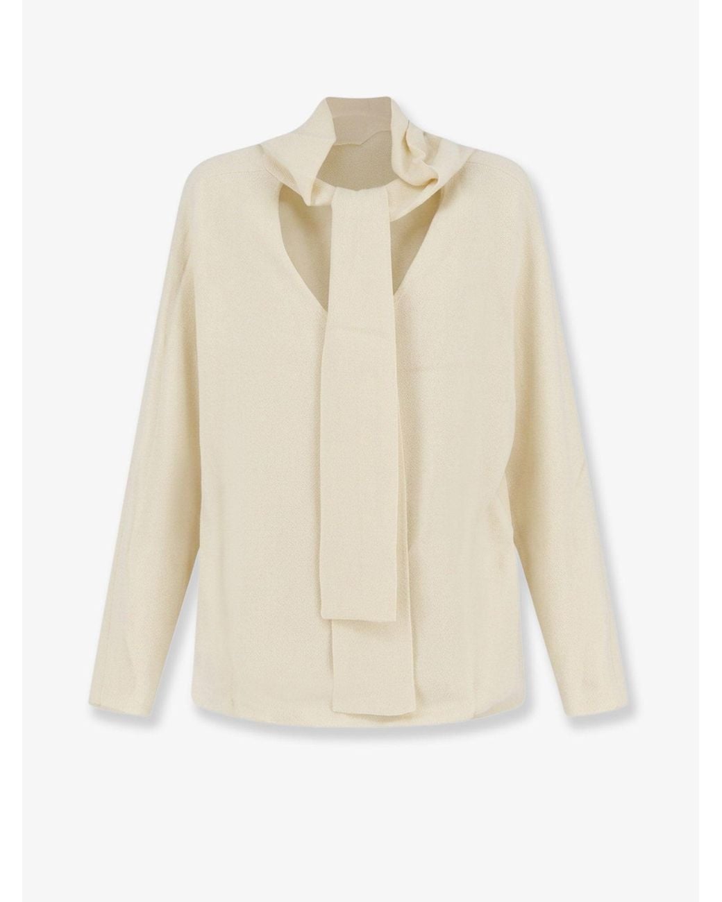 Totême White Cowl Neck Viscose Shirt