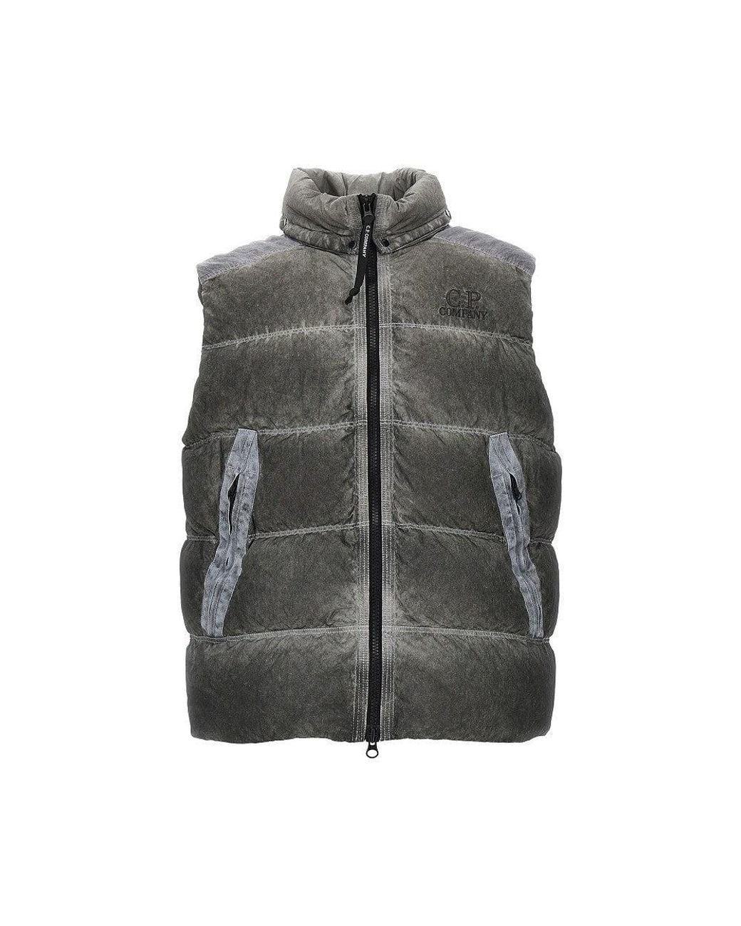 C P Company Gray Eco-Chrome R Padded Vest for men