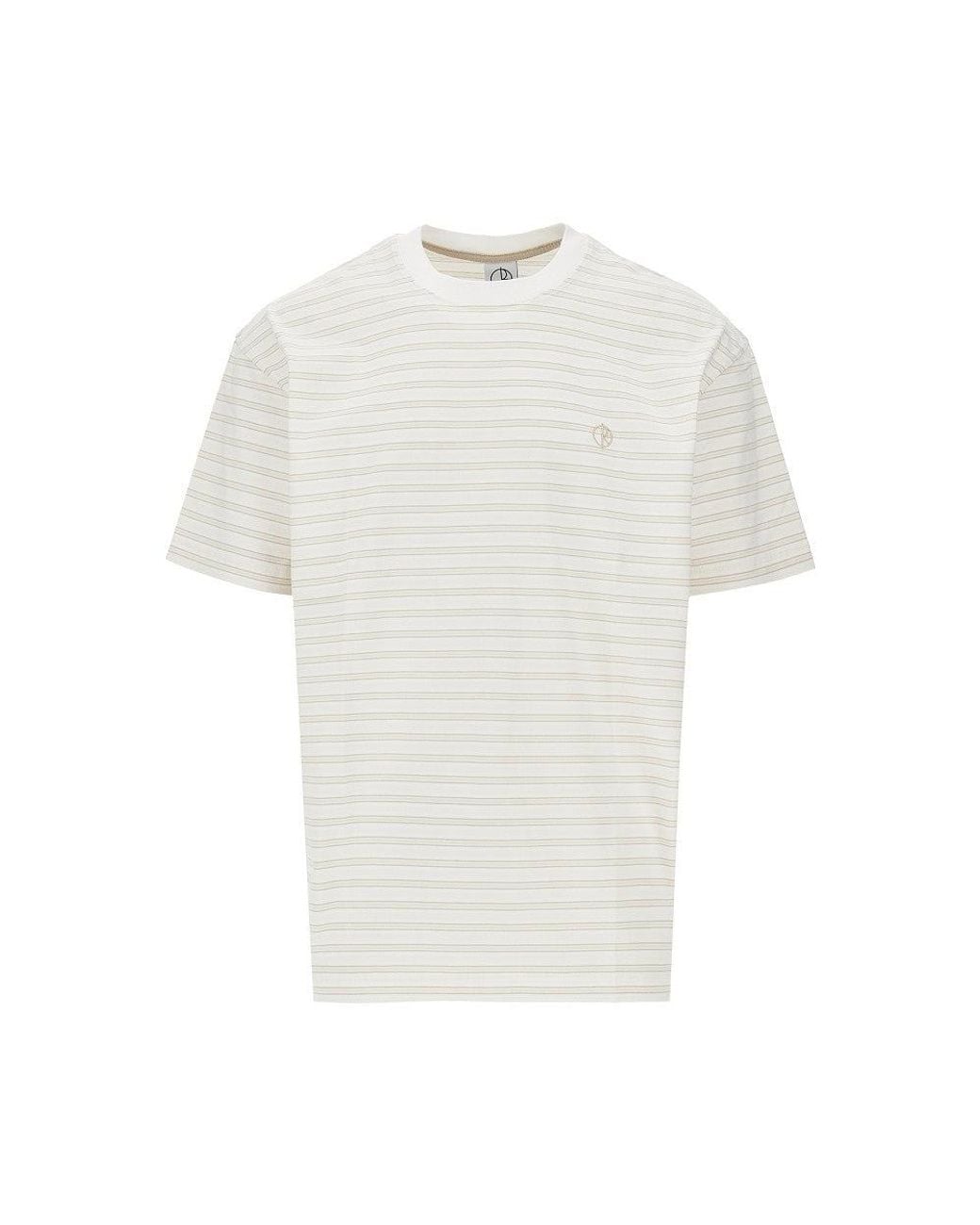 POLAR SKATE White Striped Jersey T-Shirt