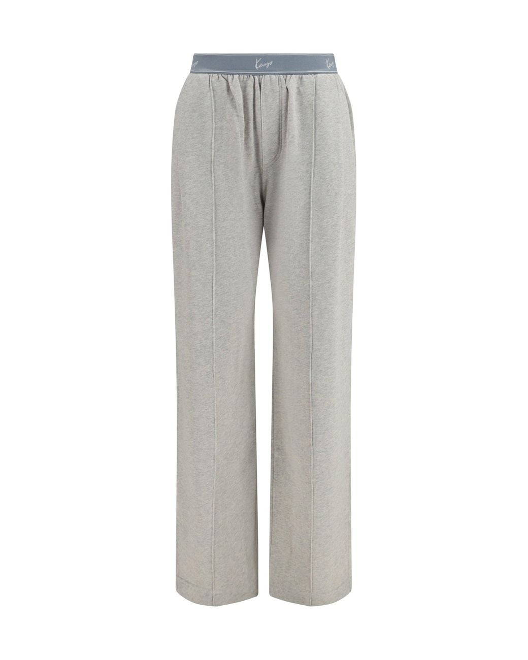 KENZO Gray Signature Stretch Cotton Pants