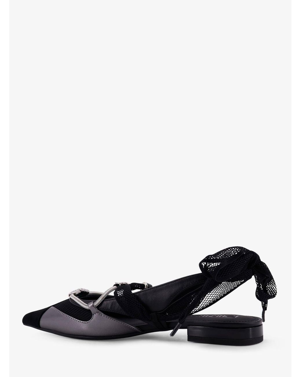 Pinko Black Gianira Leather Ballerinas With Suede Inserts
