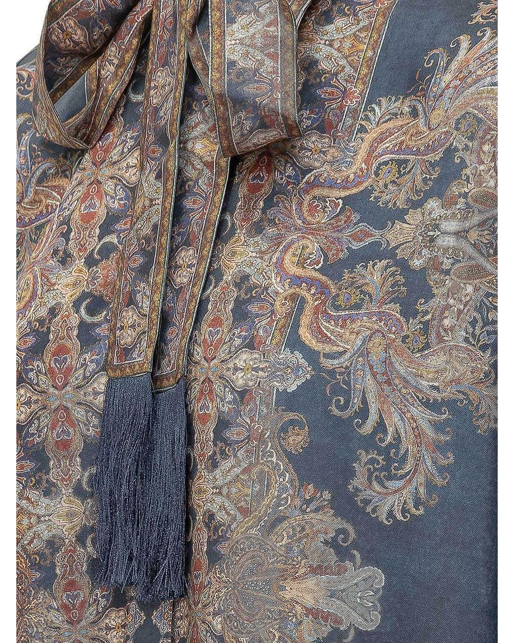 Zimmermann Blue Valiant Relaxed Silk Skirt