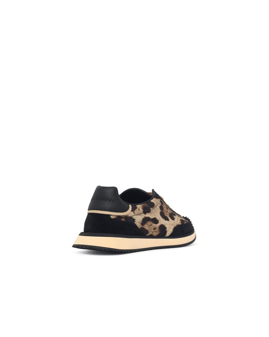 Dolce & Gabbana White Dolce & Gabbana 'Cushion' Leopard Print Suede Blend Sneakers