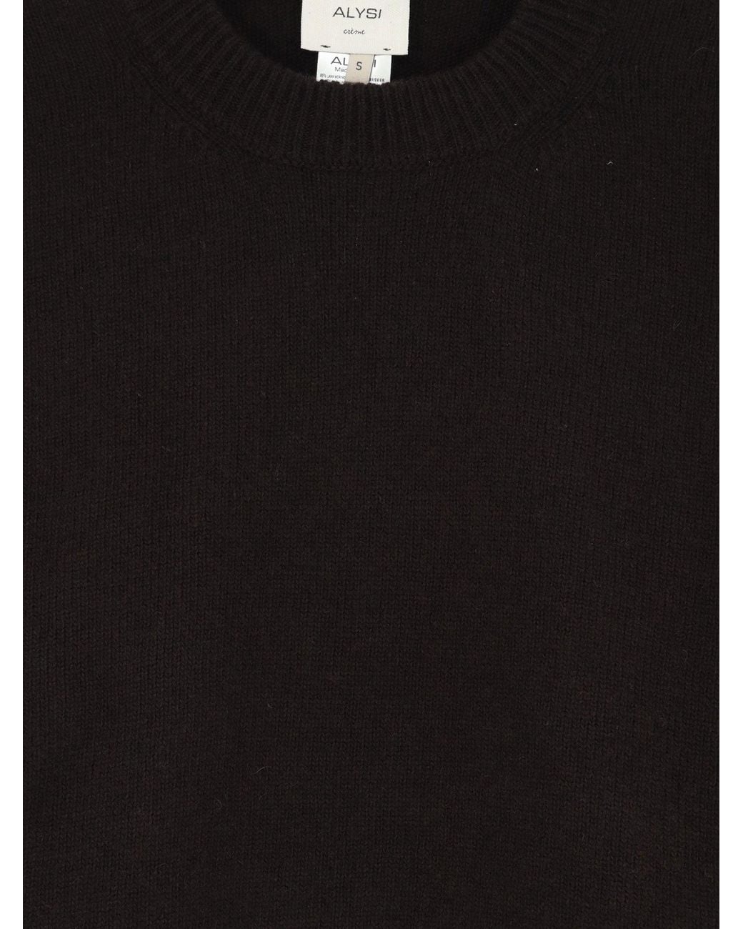 Alysi Black Merino Wool And Cashmere Blend Sweater