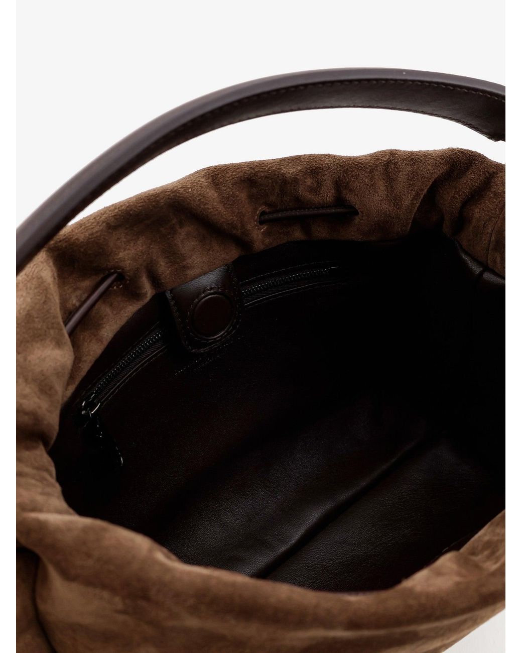 Brunello Cucinelli Brown Bucket Mellow Suede Handbag