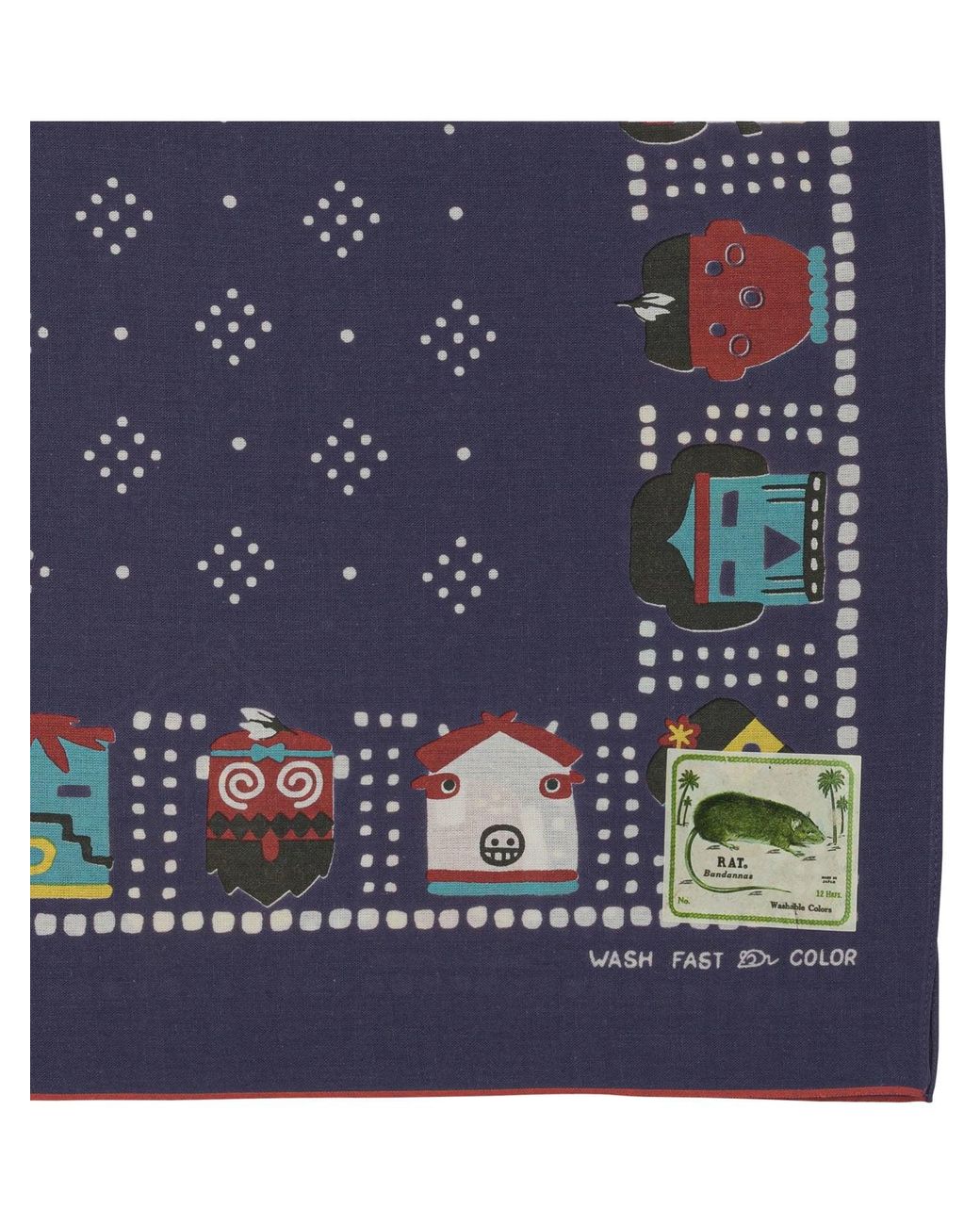 Kapital Blue "Kachina & Peckish Rainbowy" Scarf for men