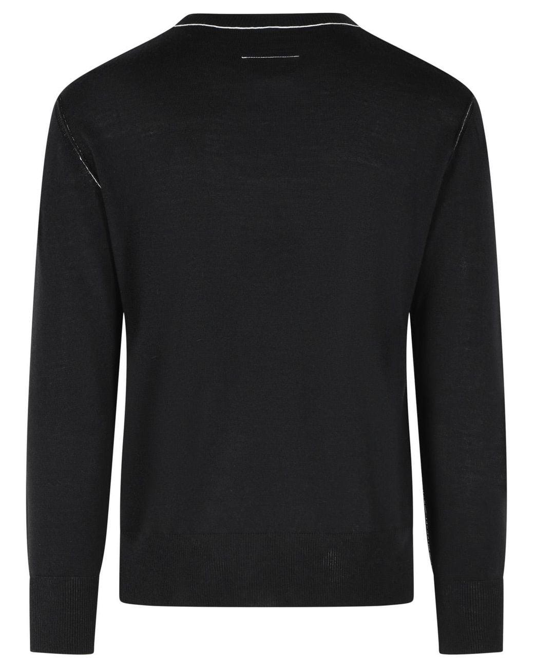 MM6 by Maison Margiela Black Virgin Wool Blend Sweater for men