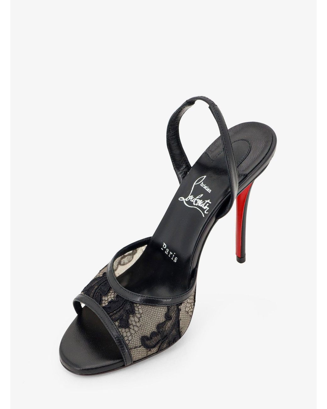 Christian Louboutin White Miss Z Lace Sling Sandals