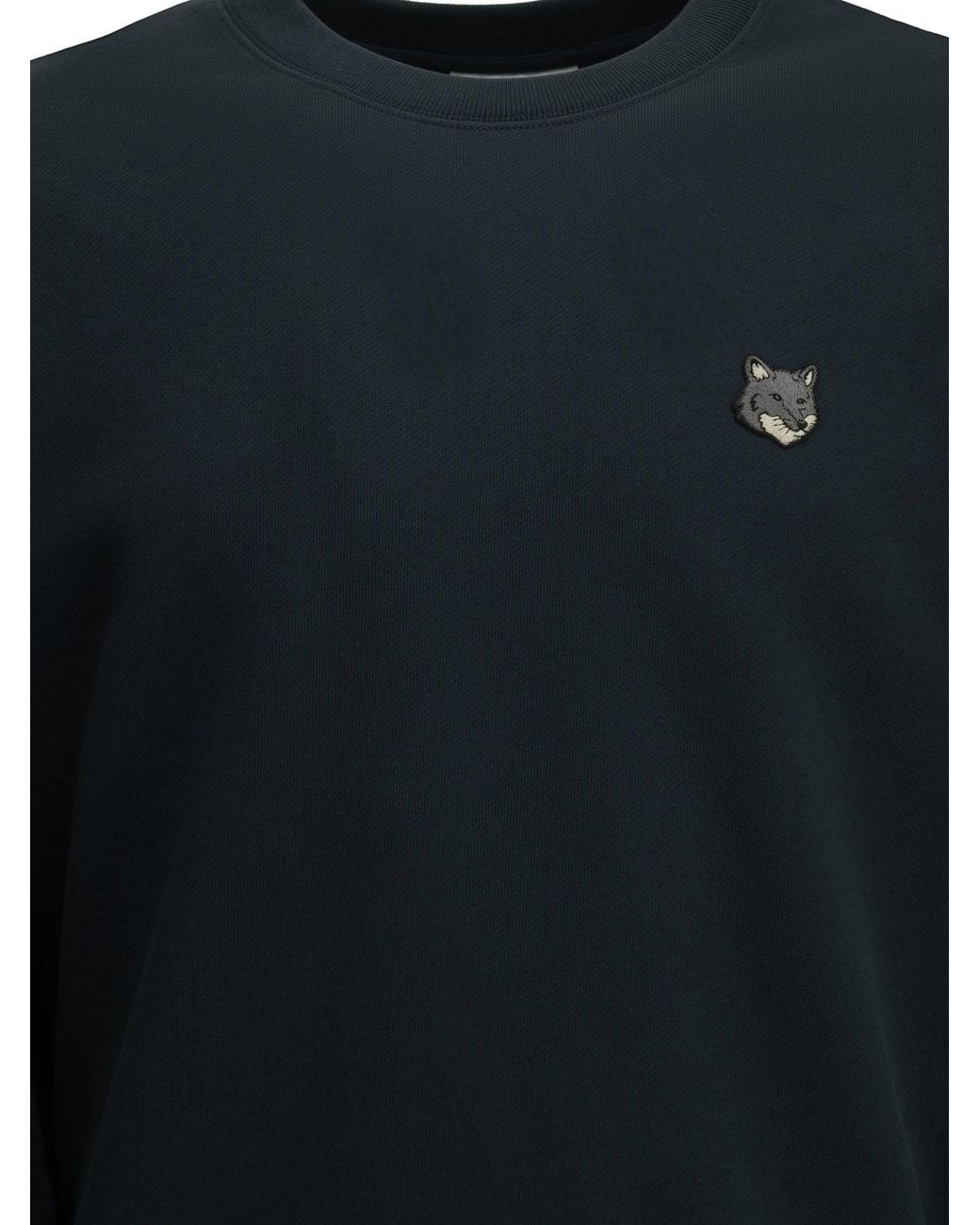 Maison Kitsuné Blue Fox Head Crew Neck Sweatshirt for men