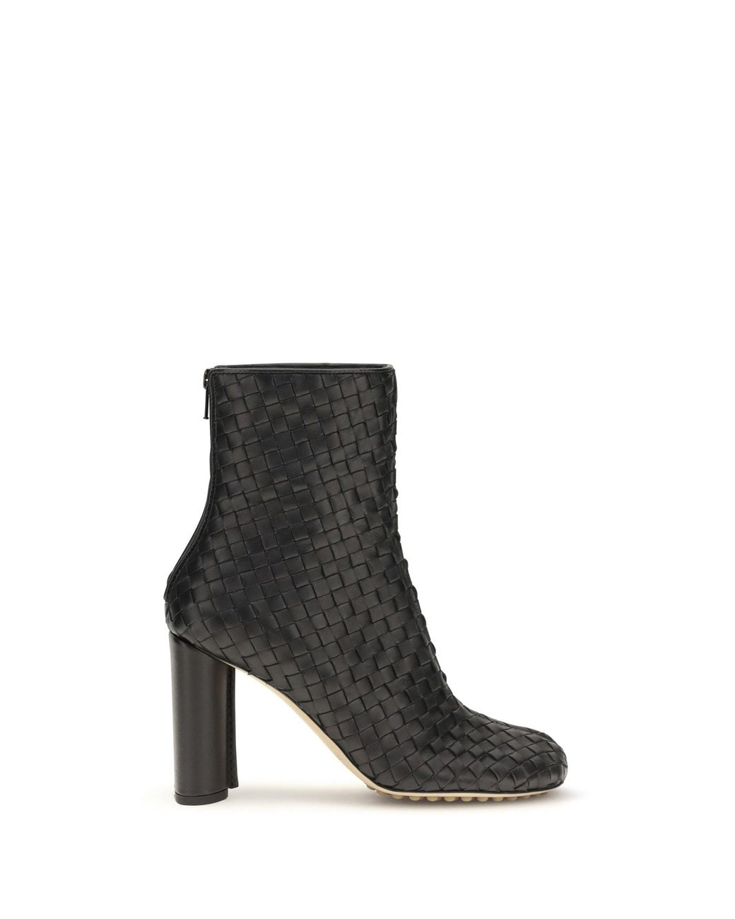 Bottega Veneta White Cherry Intrecciato Ankle Boots