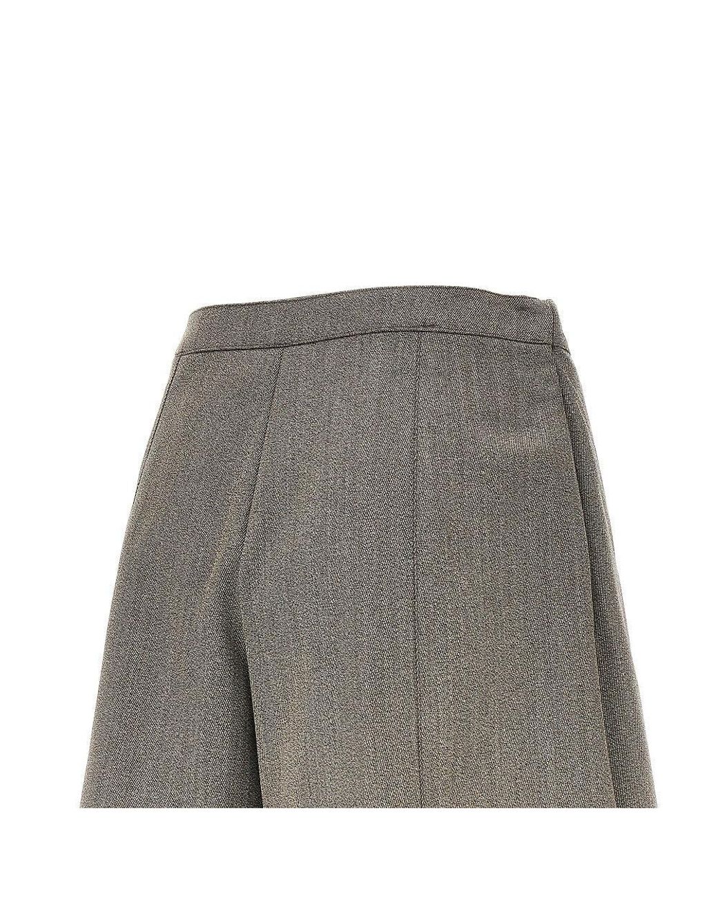 Emporio Armani Gray Wool Twill Skorts