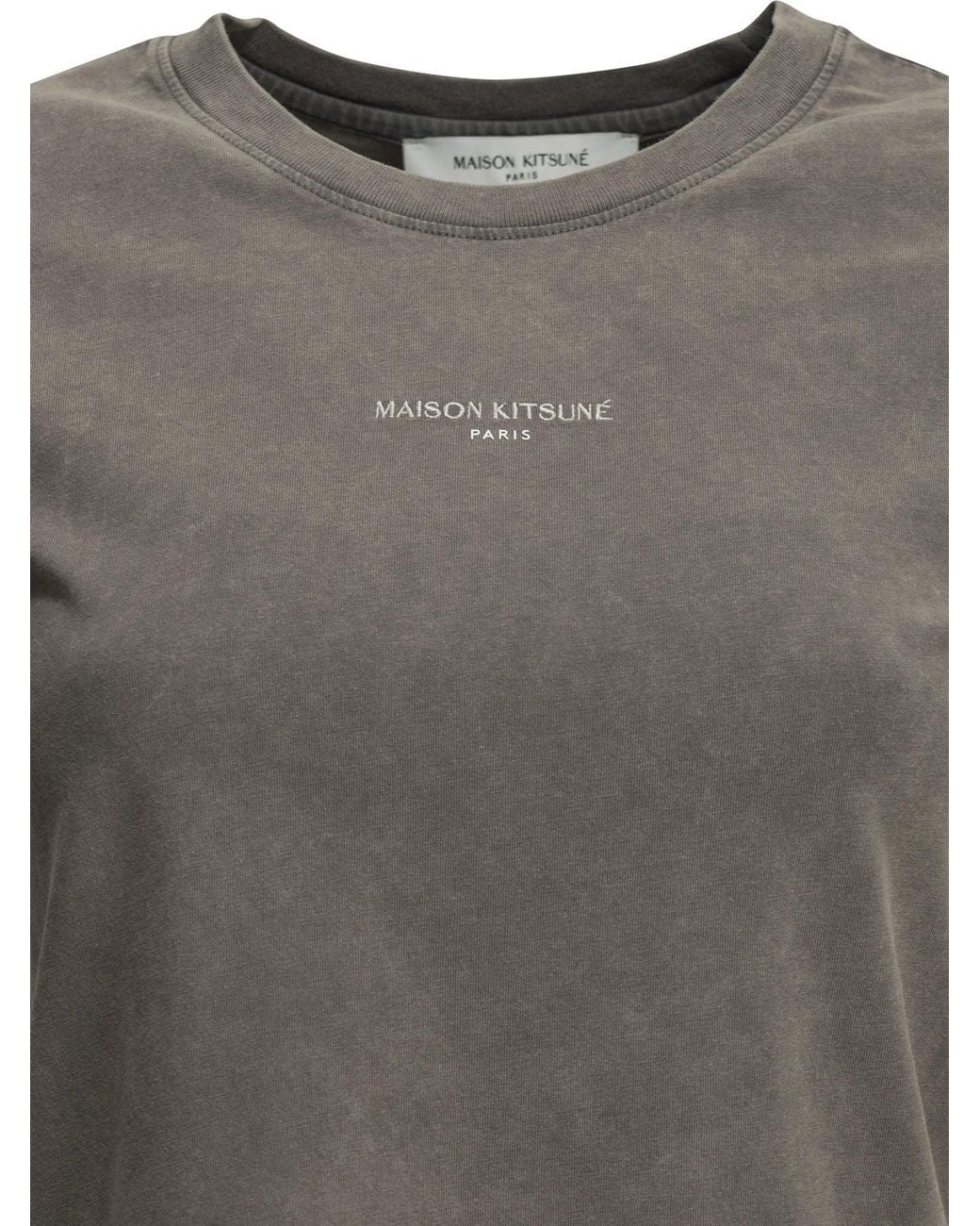 Maison Kitsuné Gray "Faded" Crew-Neck T-Shirt