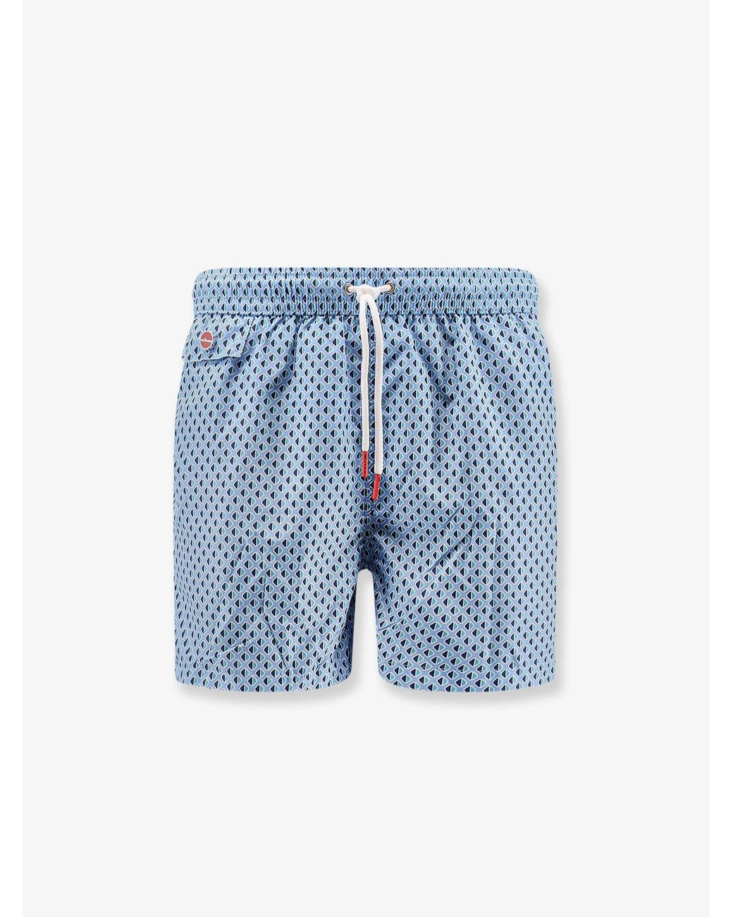 Kiton Blue Nylon Swim Trunks for men
