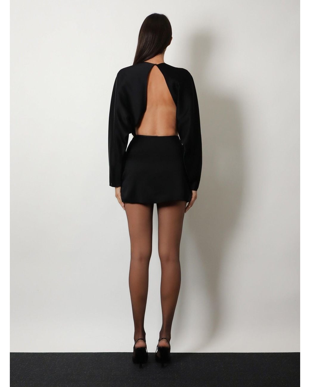 Saint Laurent Blue Mini Lenght Dress With Metal Detail