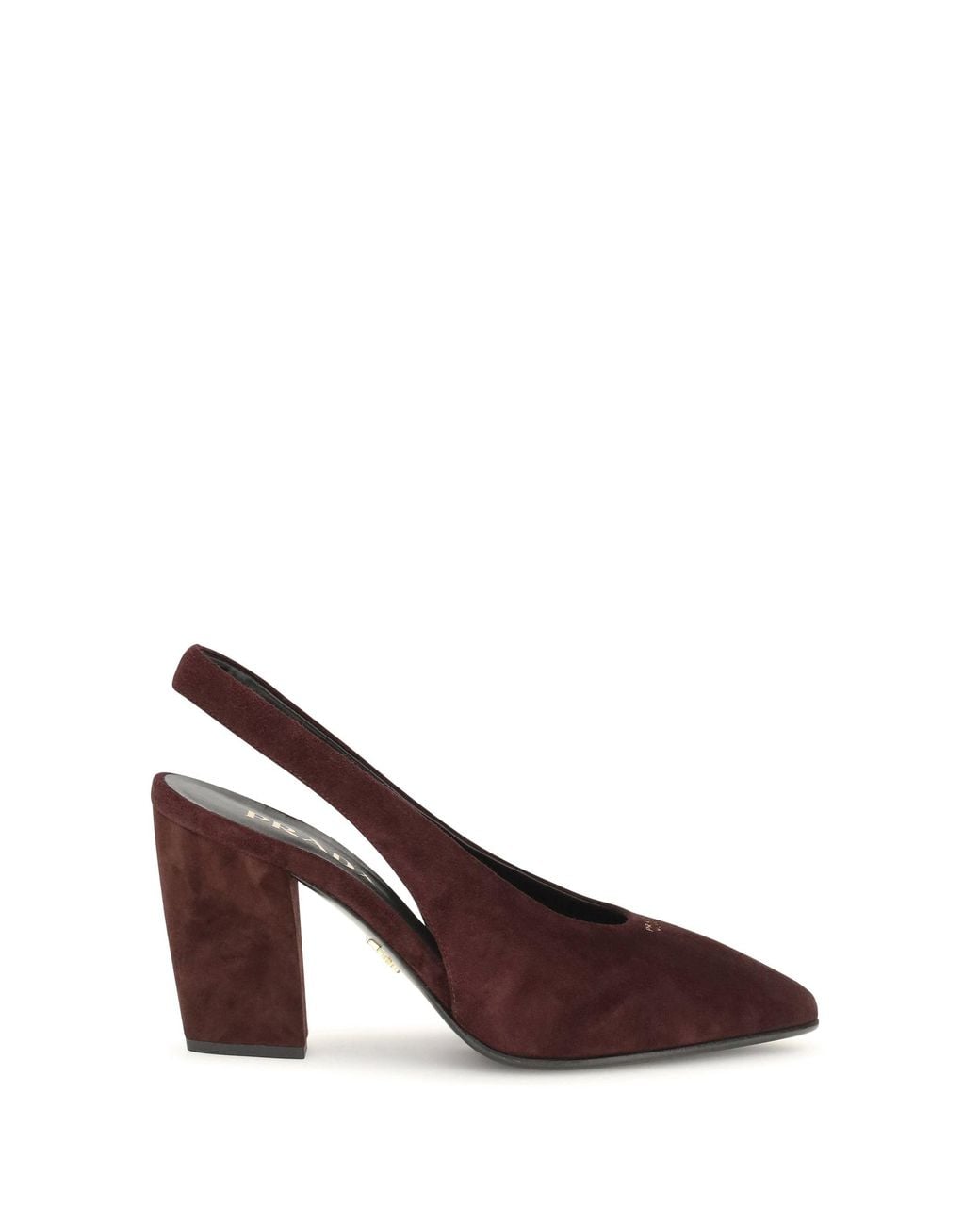 Prada Brown Slingback Suede Pumps Bordeaux