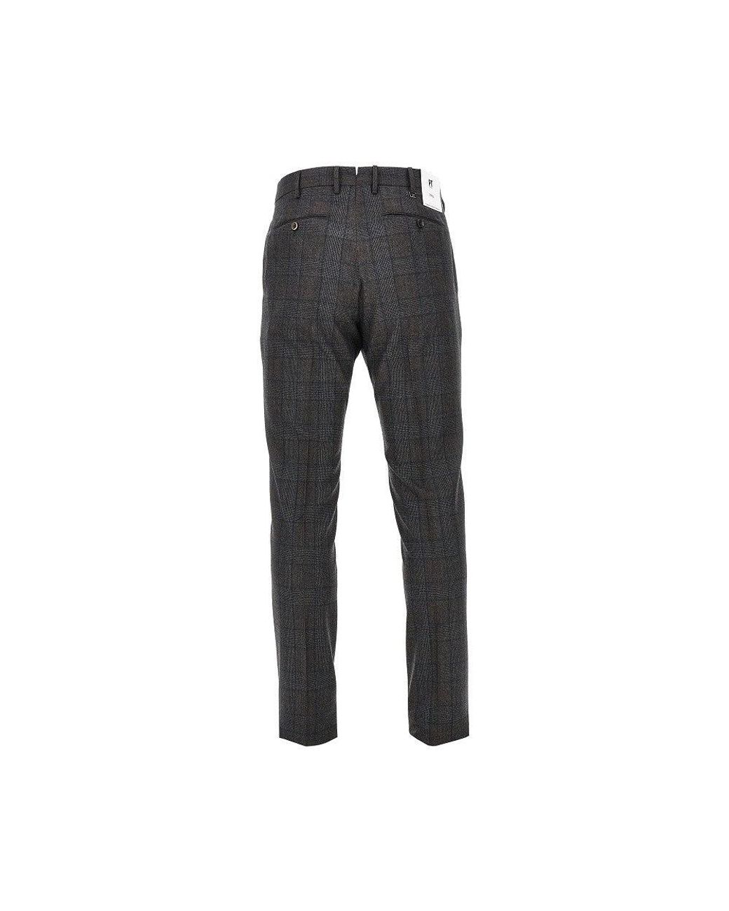 PT Torino Gray 'Gentleman Fit' Wool And Cashmere Pants for men