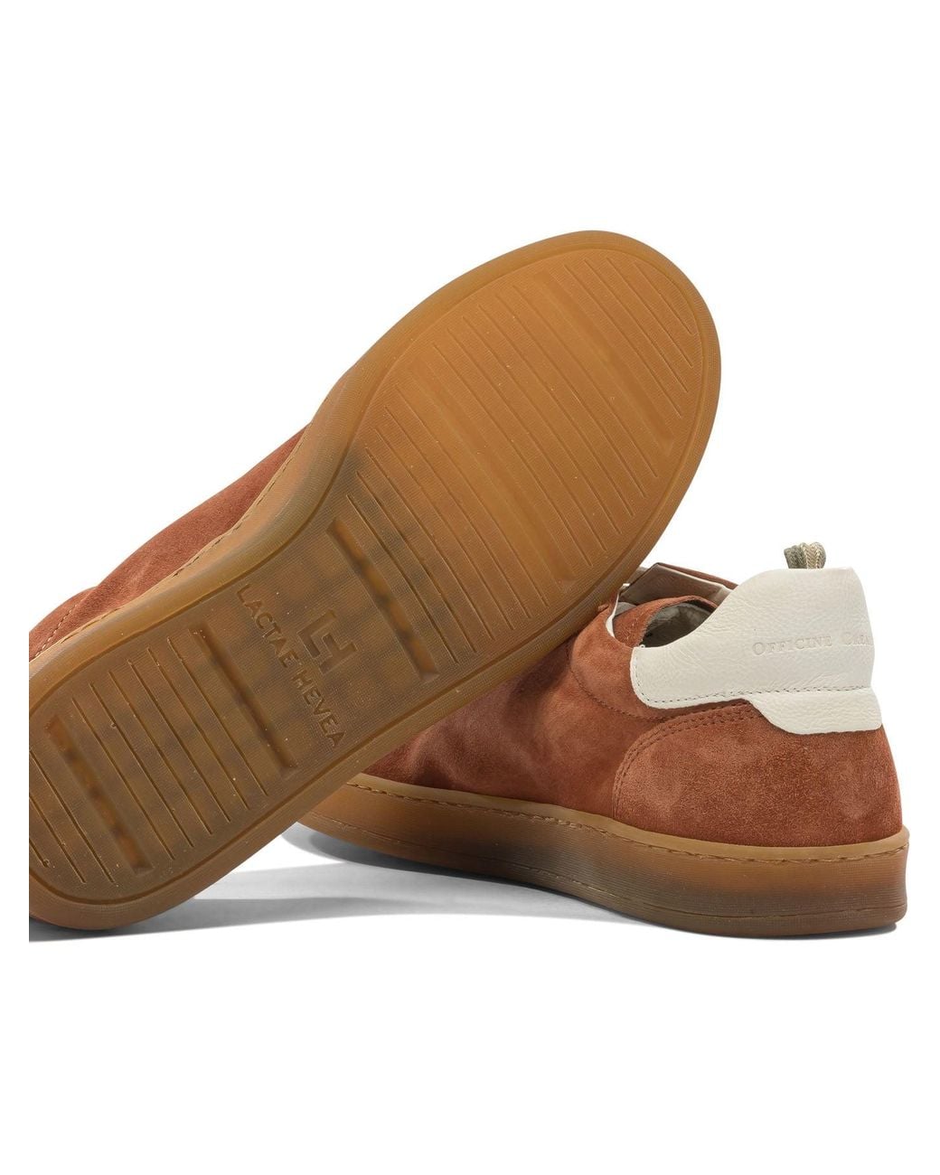 Officine Creative Brown Leather Rubber Sneakers for men