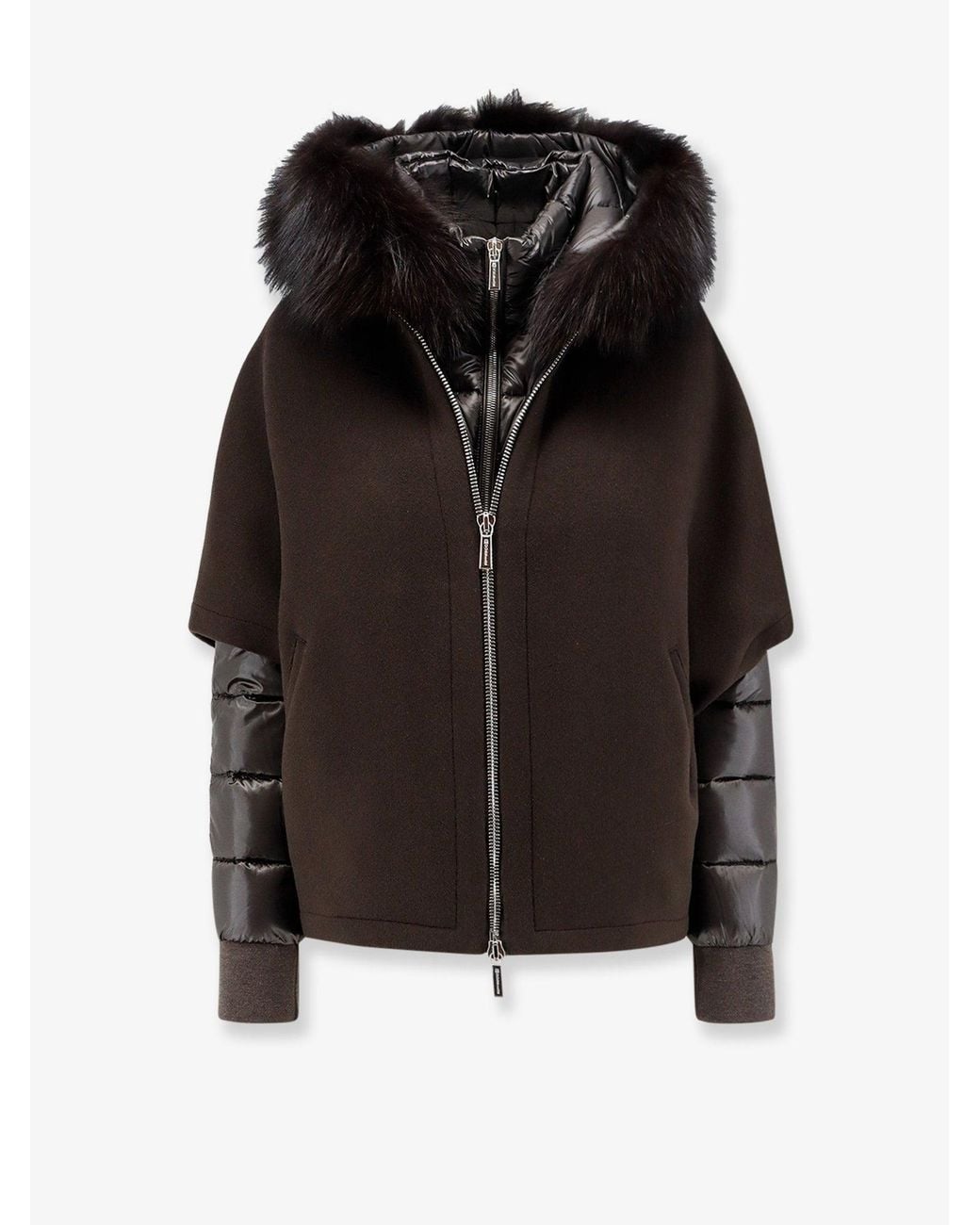 Moorer Black Pegaso A Wool Cashmere Down Jacket