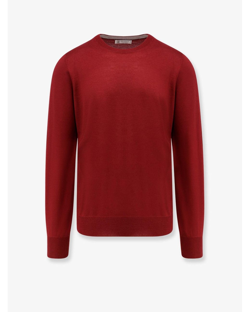 Brunello Cucinelli Red Cahmere And Silk Sweater for men