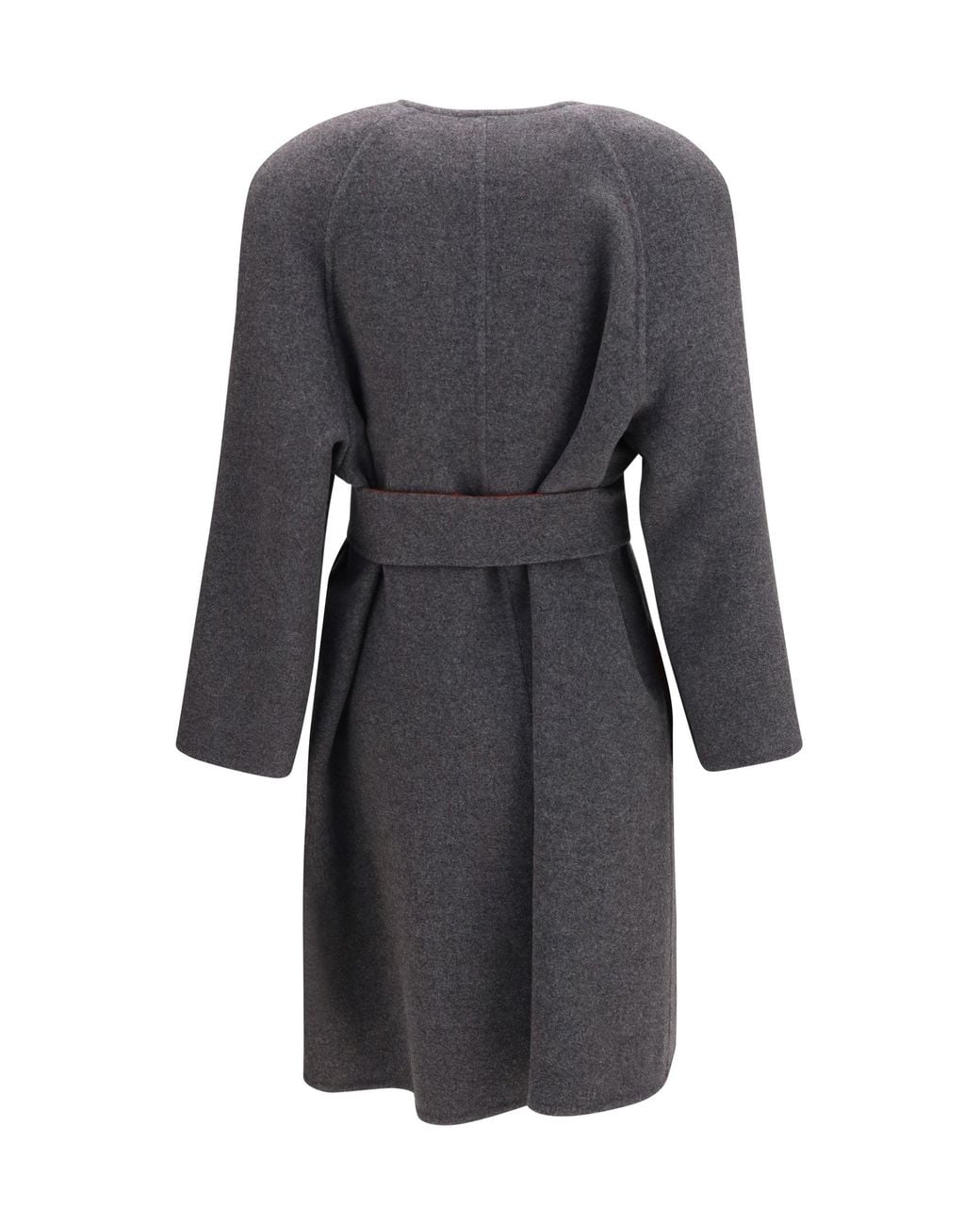 Valentino Gray Wool And Cashmere Belted Coat